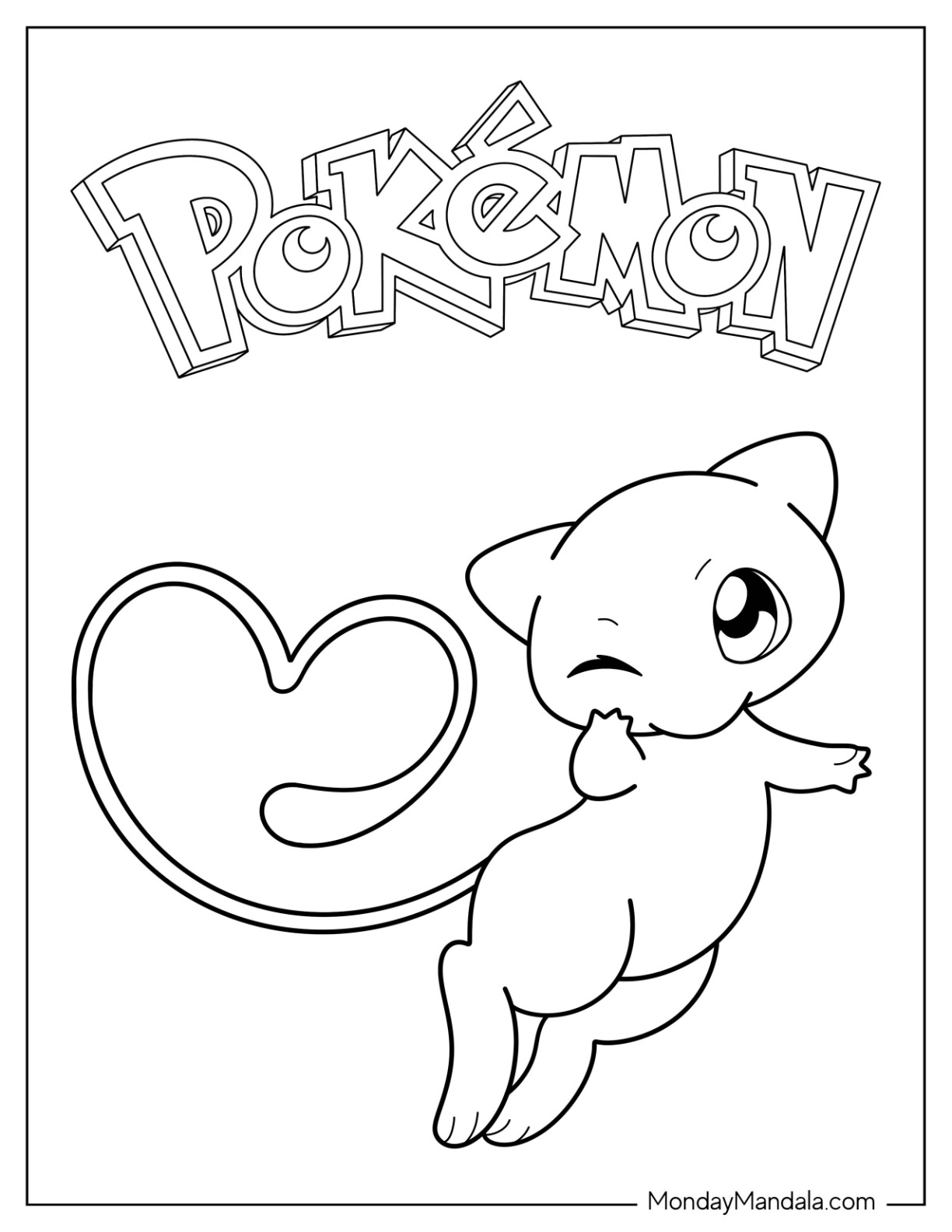 Mew coloring pages free pdf printables