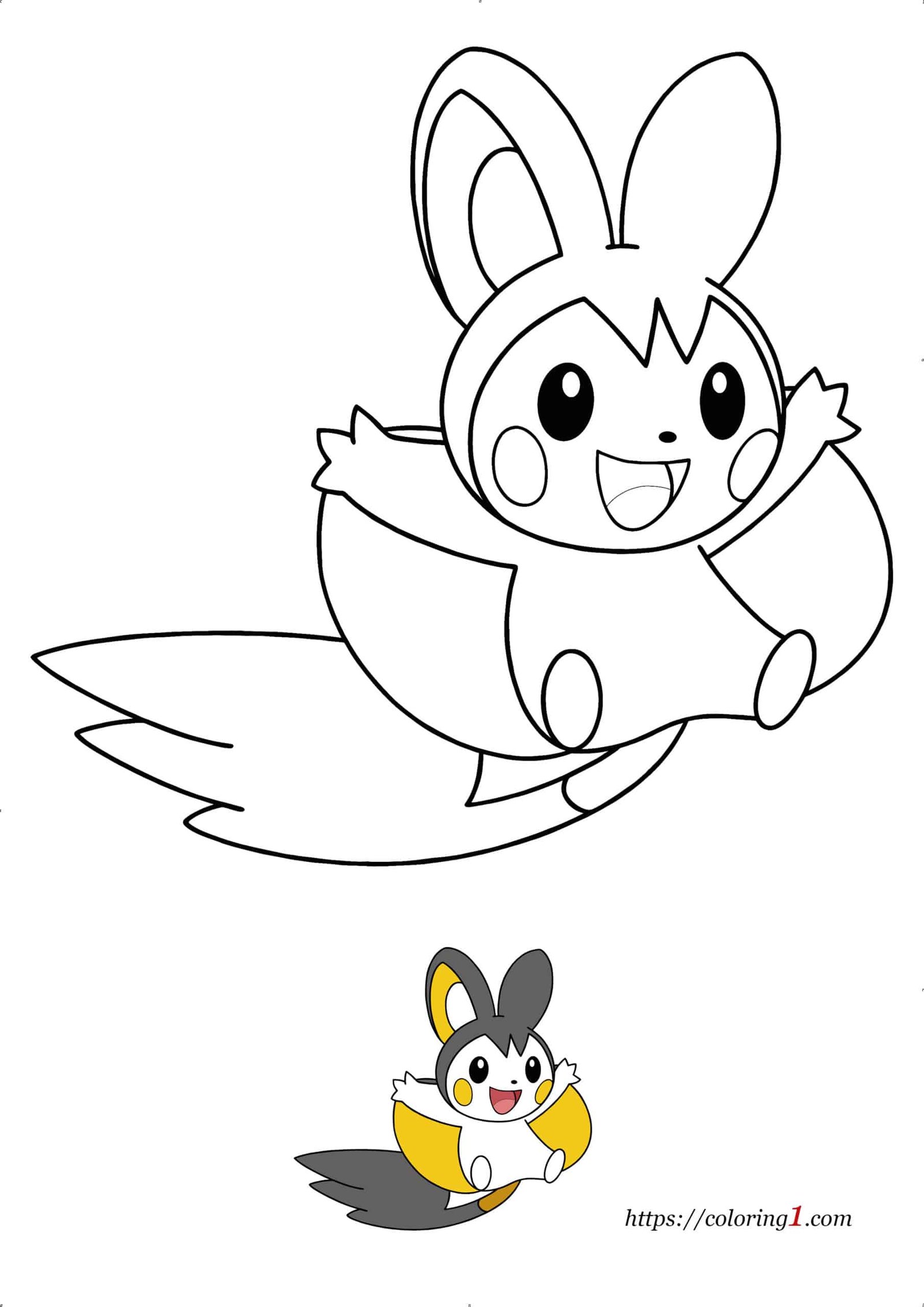 Cute pokemon emolga coloring pages