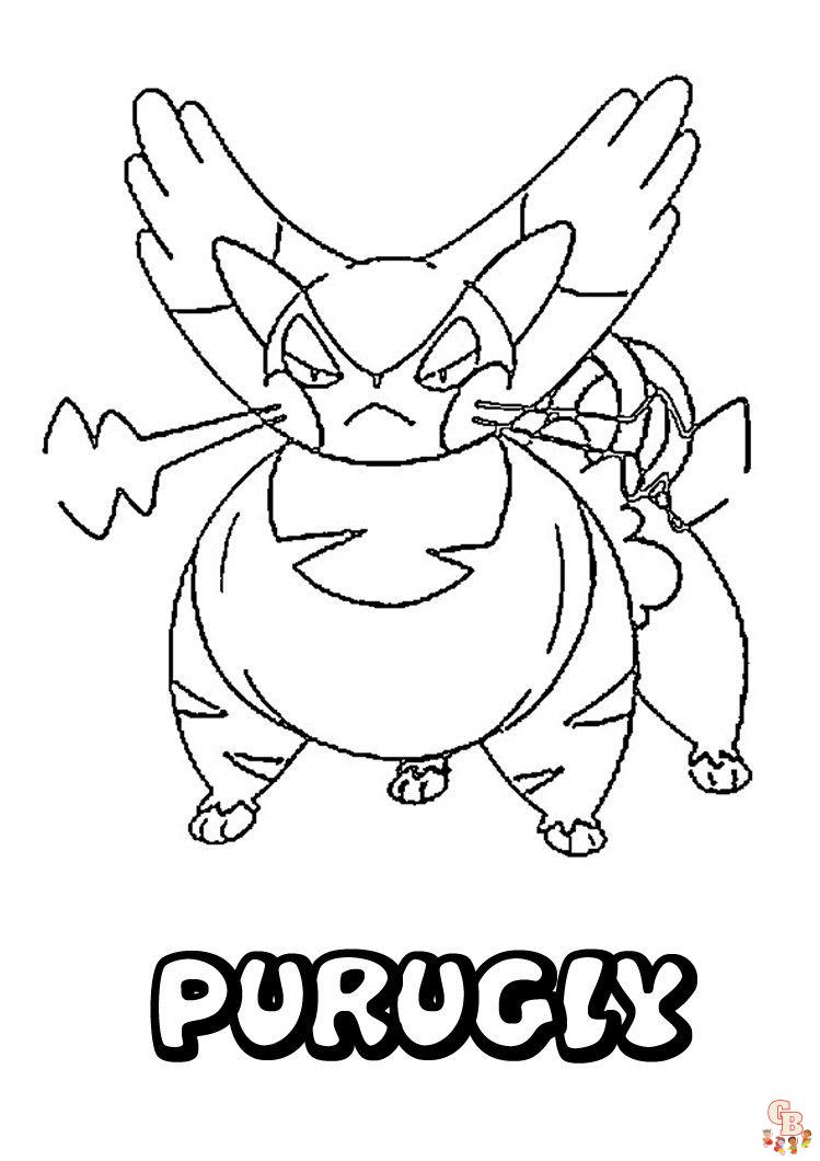 Pokemon purugly spalvinimo puslapiai linksmi ir kårybingi