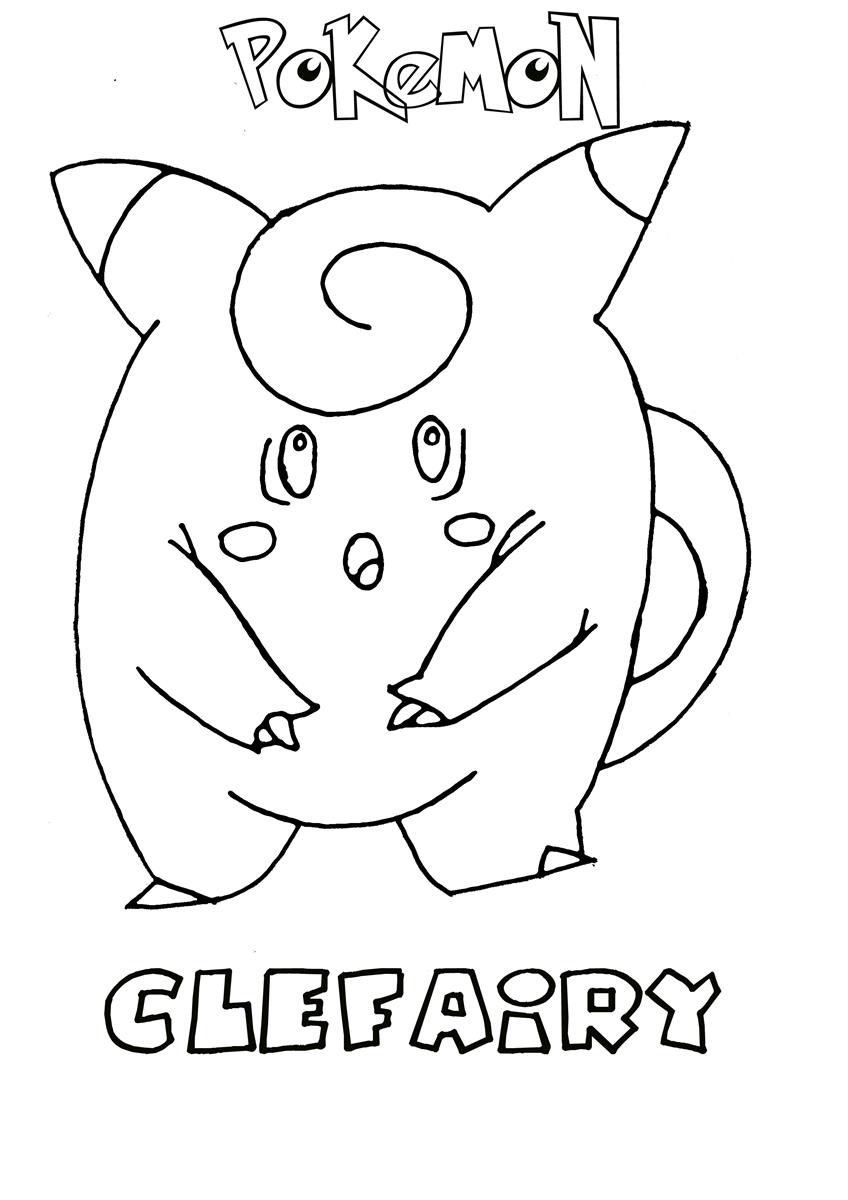 Clefairy pokemon coloring page