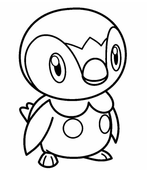 Cute piplup pokemon fãrbung seite