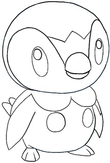 How to draw piplup from pokemon easy pokemon drawings easy drawings pokemon coloring pages