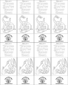 Fantasy and dragon coloring pages