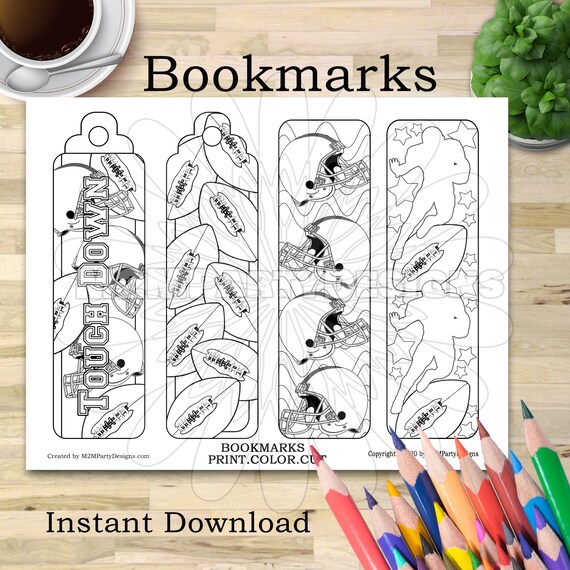Football bookmark coloring bookmarks bookmark kids coloring bookmarks fun printable bookmarks to color planner bookmark