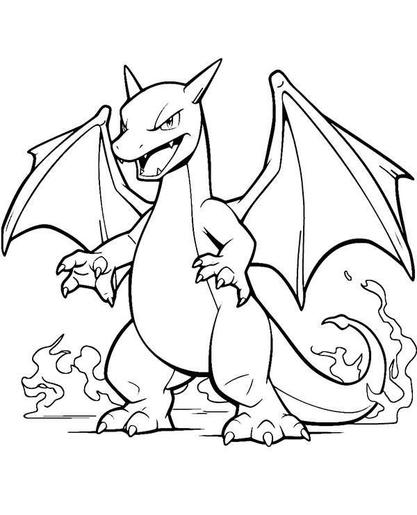 Pokemon charizard coloring page to print