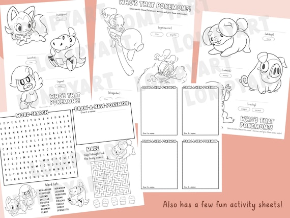 Pokemon coloring pages and activity sheets new pokemon scarlet violet printables fun worksheets for kids birthday party school artwork
