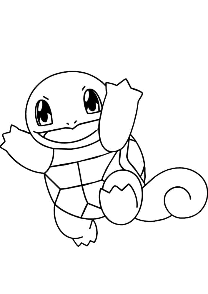 Very happy squirtle coloring page