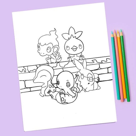 Starter pokãmon coloring pages pack