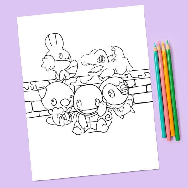 Starter pokãmon coloring pages pack