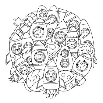 Page coloring pages space images