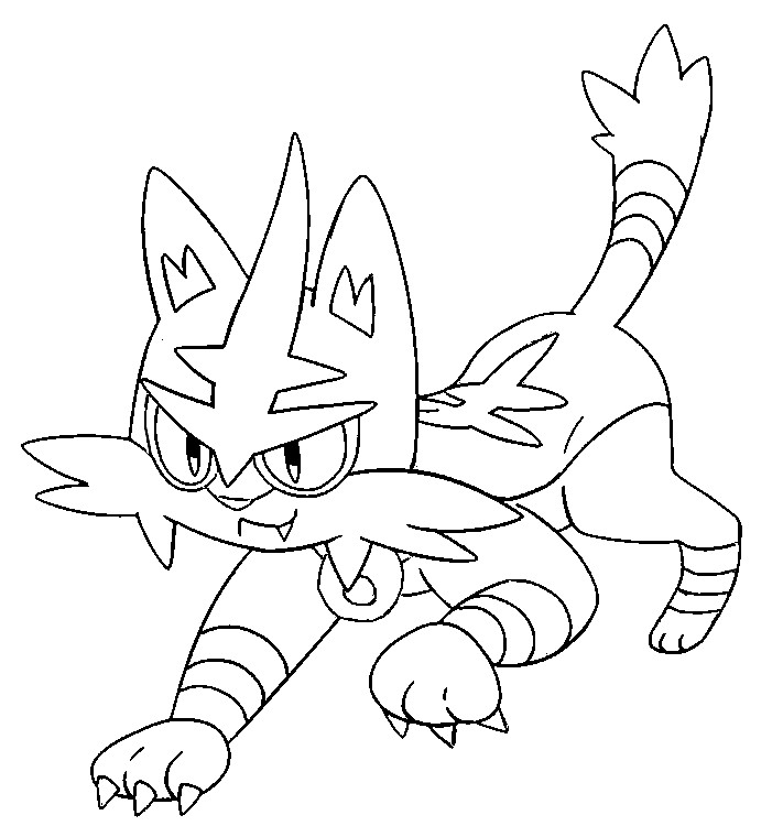 Coloring page pokãmon sun and moon torracat