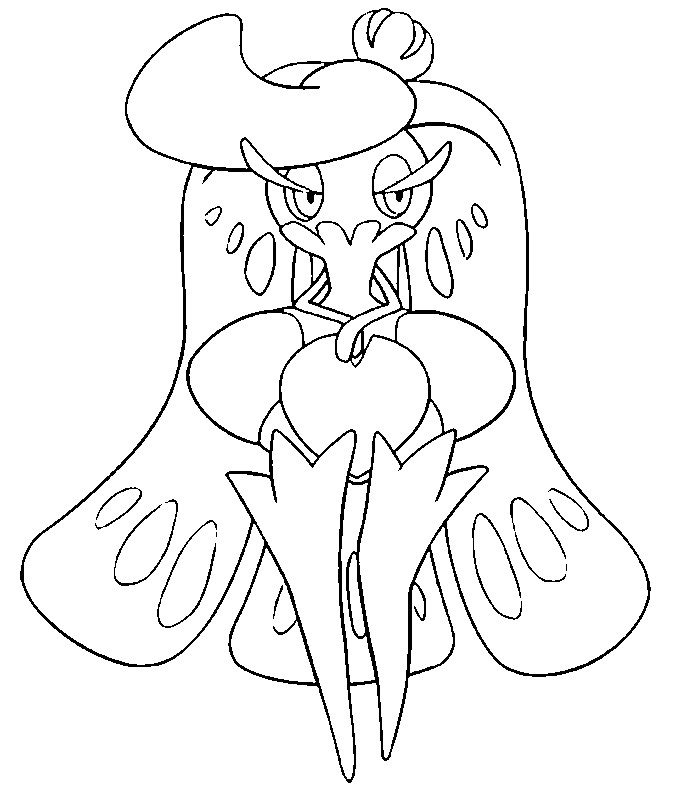 Coloring page pokãmon sun and moon tsareena