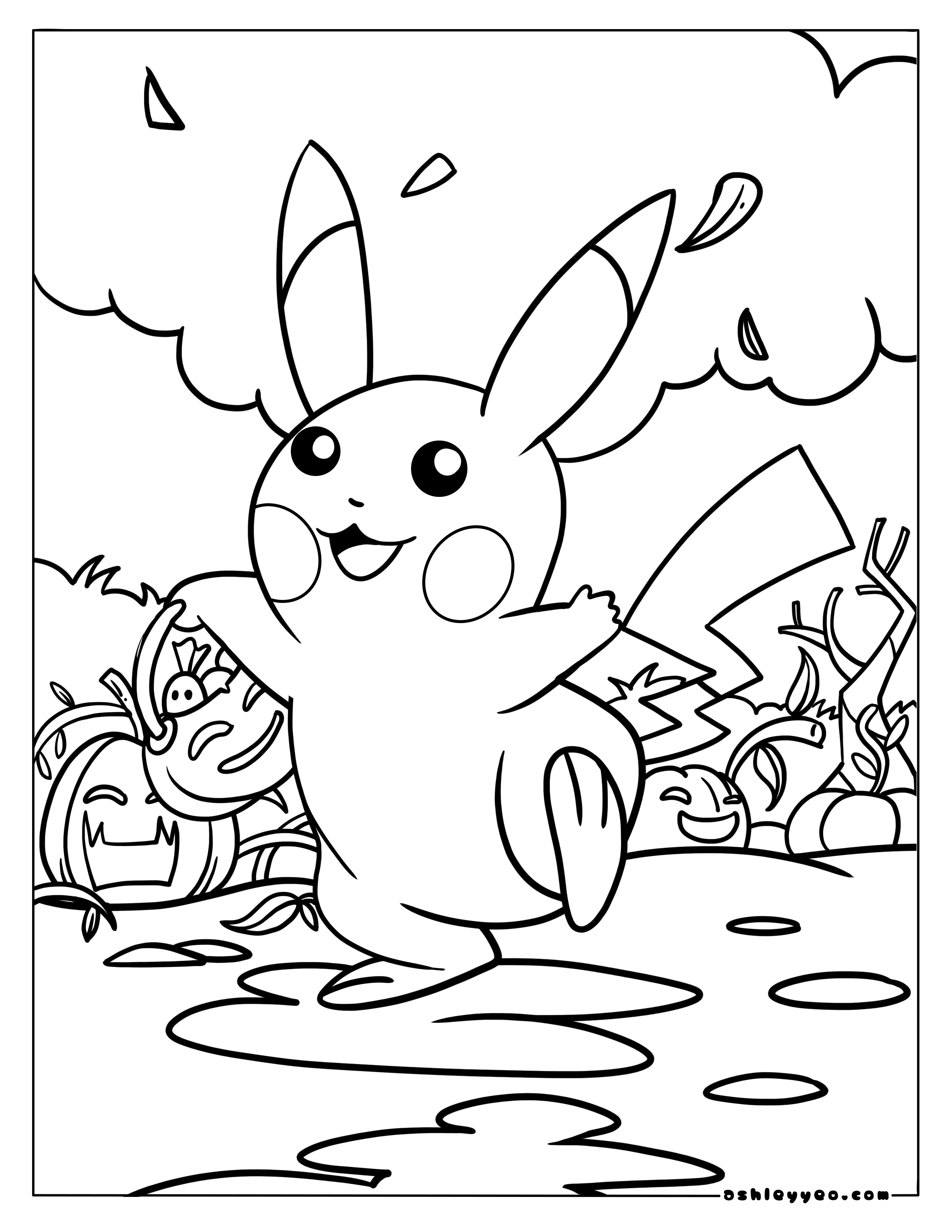 Free pokemon halloween coloring pages for kids