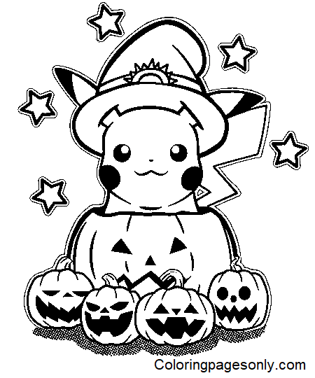 Pokemon halloween coloring pages printable for free download
