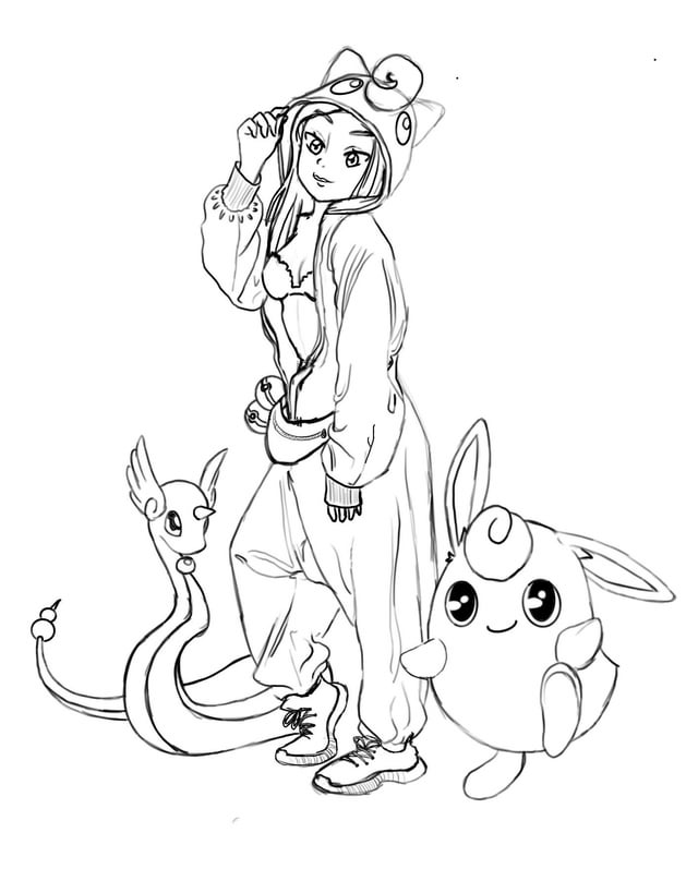Drawing my friends as pokãmon trainers these are my sketches so far r pokemon