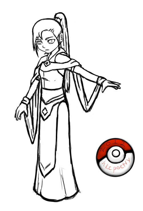 Pokemon trainer character rough lineart by hkepoetry on