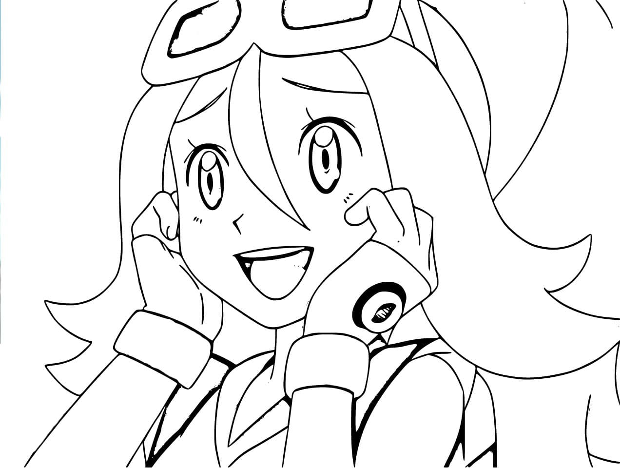 Cute korrina pokemon coloring page