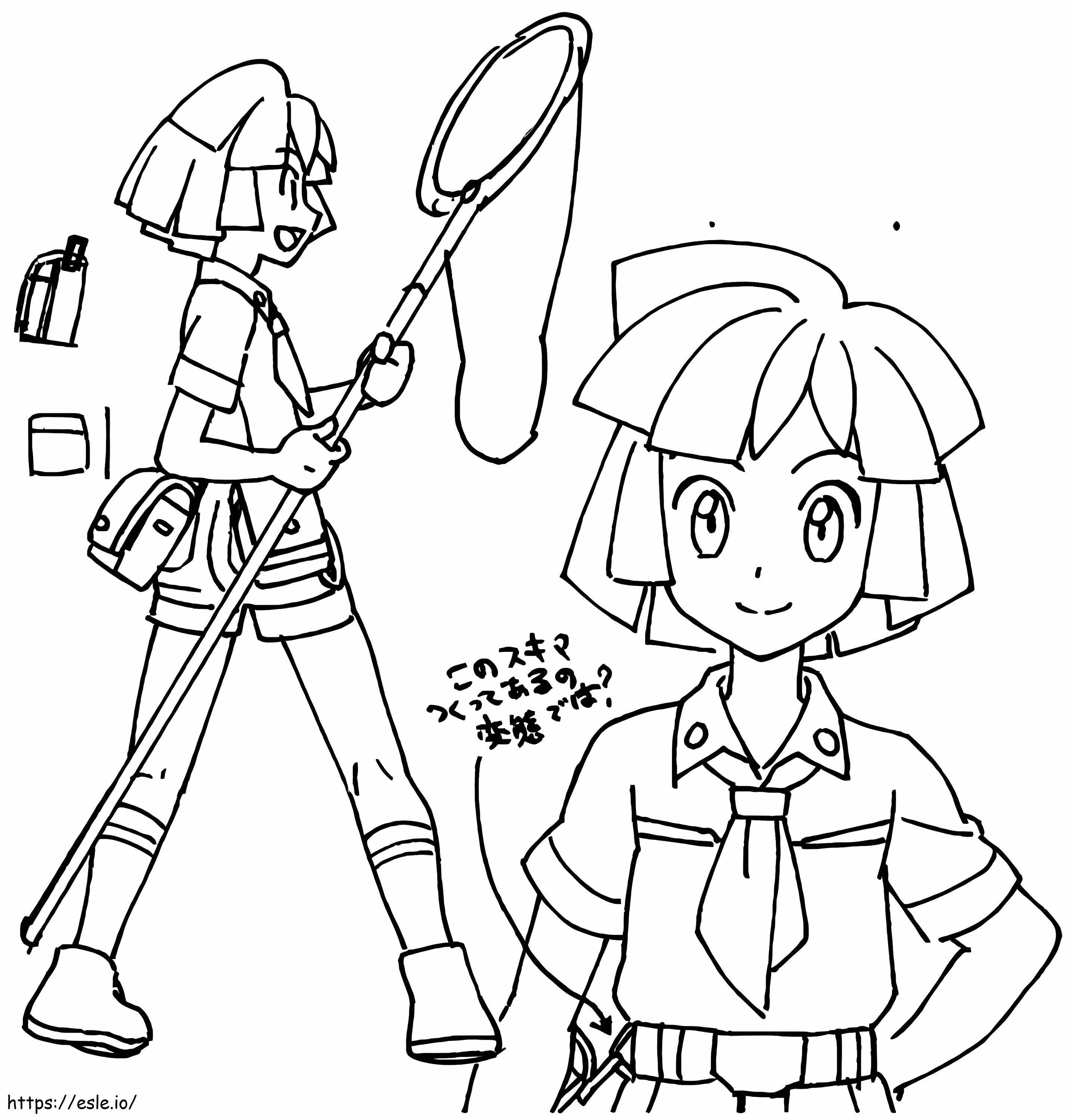 Bugsy pokemon gym leader coloring page