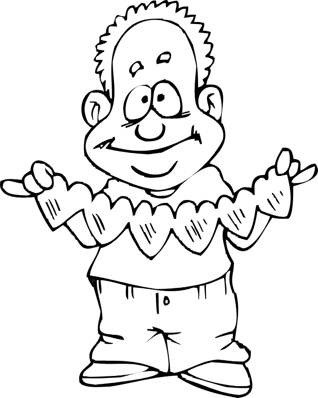 Valentine coloring page a guy is heart cutouts