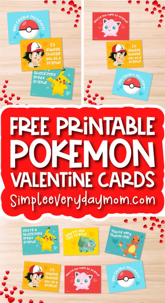 Free printable pokemon valentines cards for kids