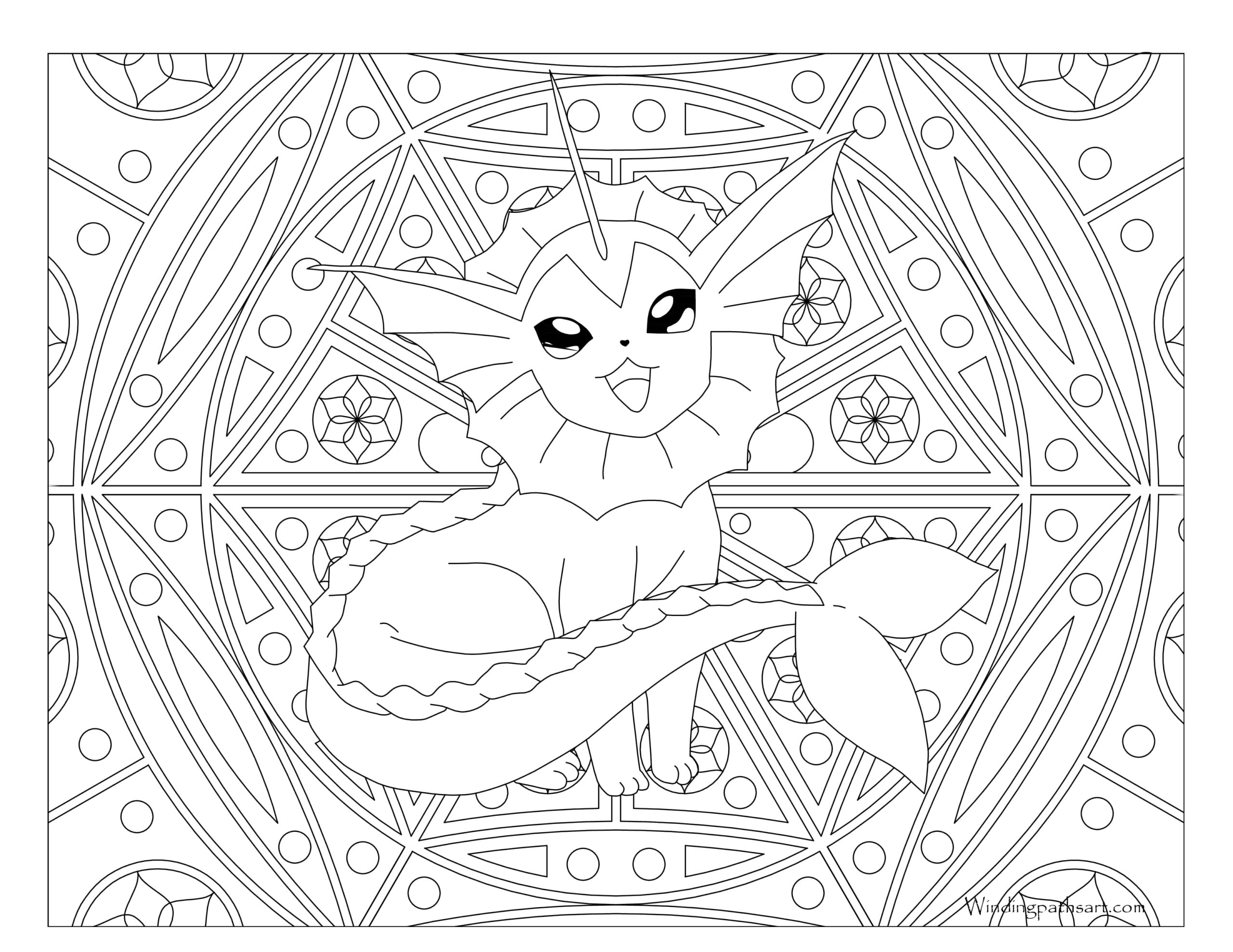 Printable vaporeon coloring pages
