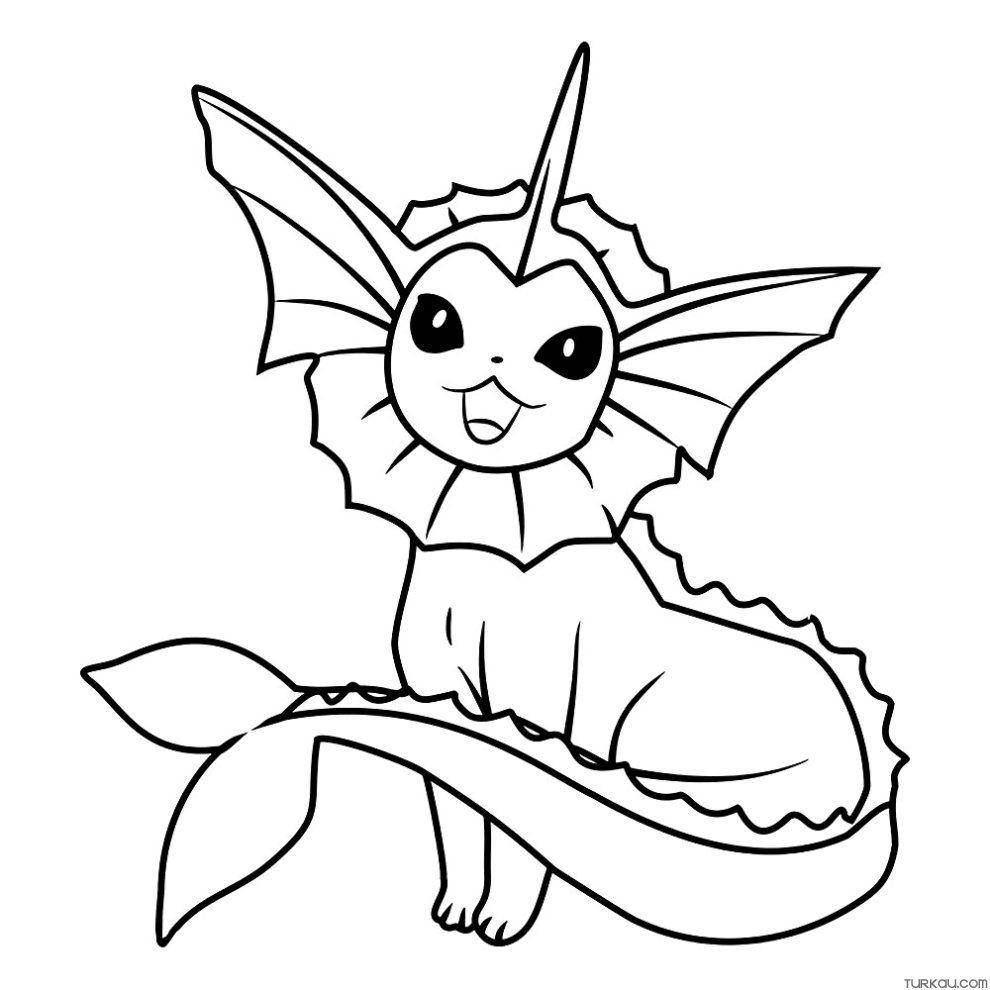 Cute pokemon vaporeon coloring page