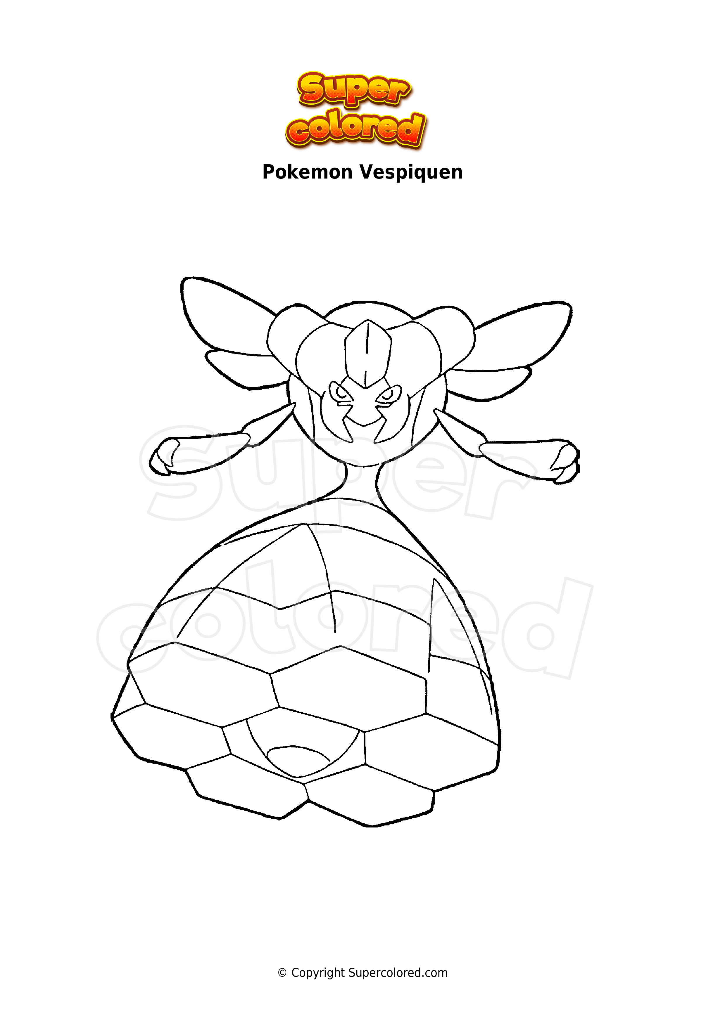 Coloring page pokemon vespiquen