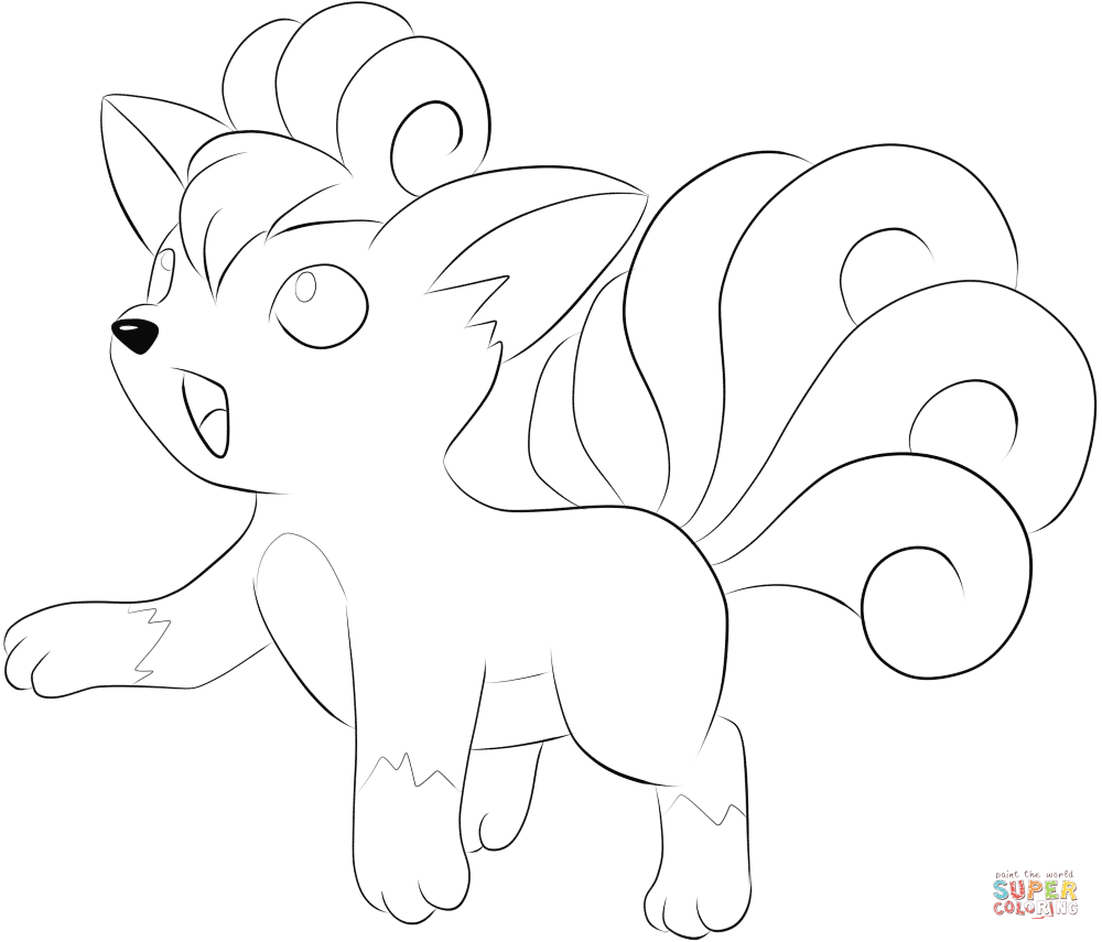 Vulpix coloring page free printable coloring pages
