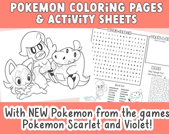Pokemon coloring pages and activity sheets new pokemon scarlet violet printables fun worksheets for kids birthday party school artwork