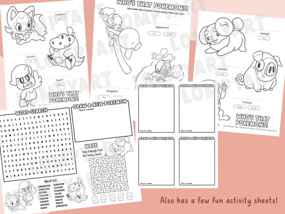 Pokemon coloring pages and activity sheets new pokemon scarlet violet printables fun worksheets for kids birthday party school artwork
