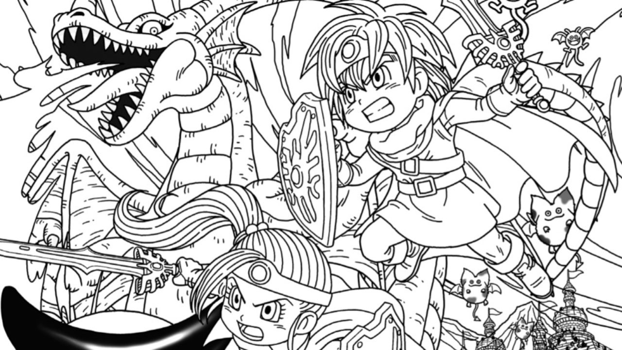 Square enix shares dragon quest coloring sheets â