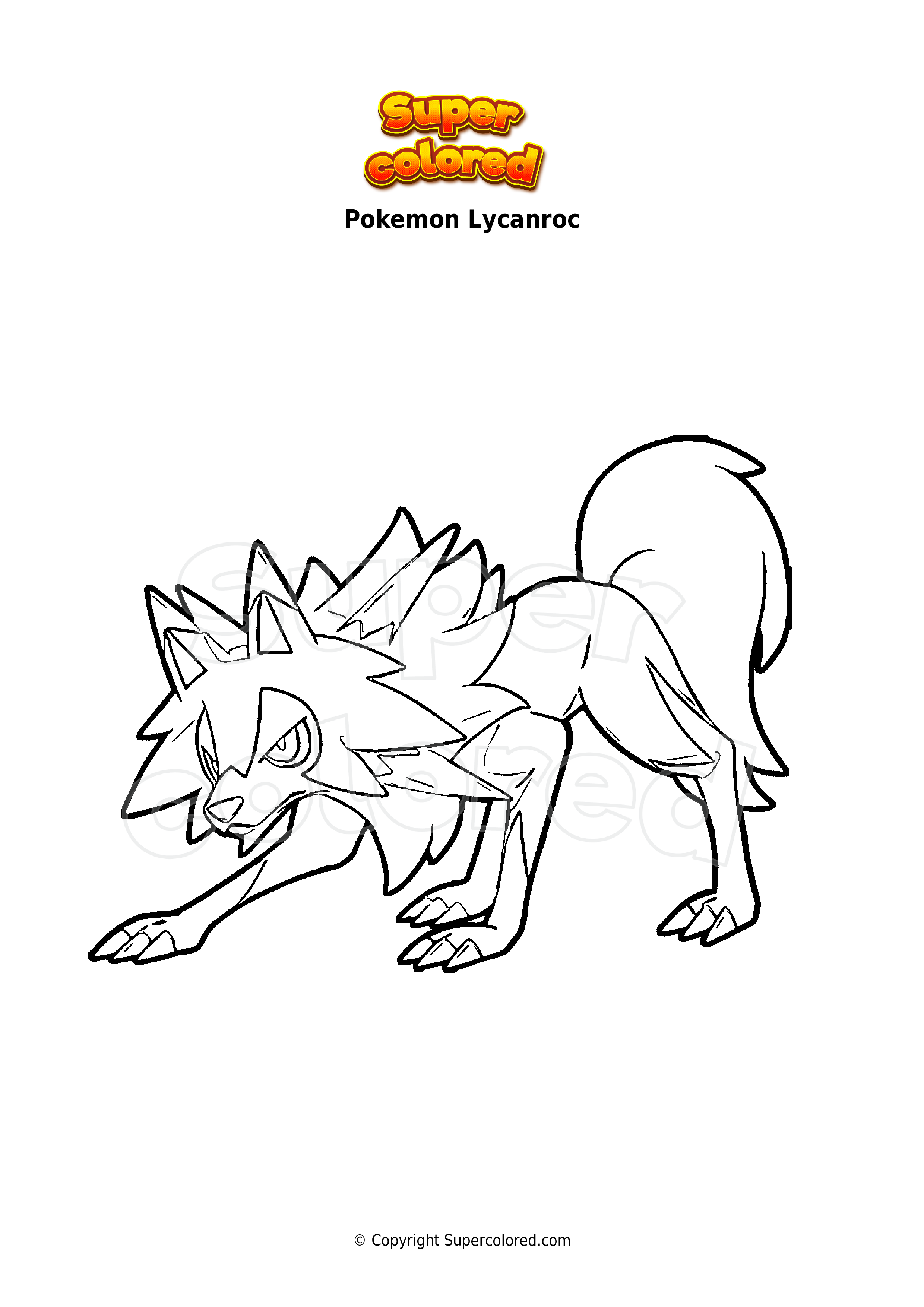 Coloring page pokemon lycanroc
