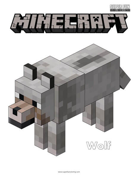 Wolf minecraft coloring