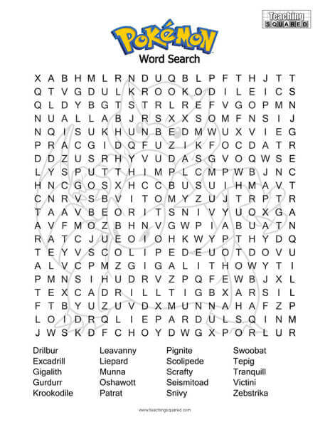 Pokãmon worksheets