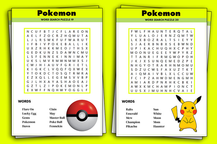 Free printable pokemon word search just family fun