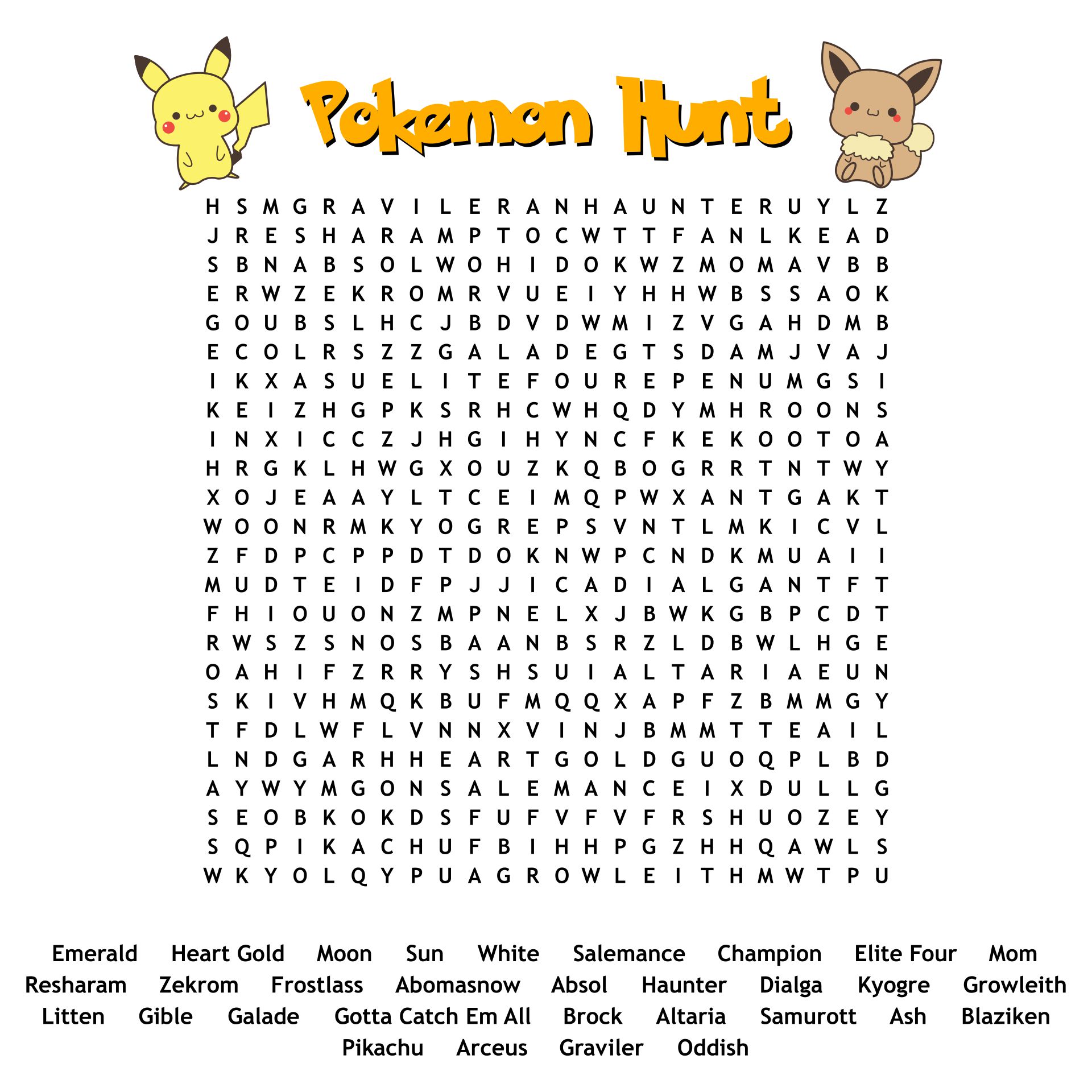 Best pokemon word search puzzles printable pdf for free at