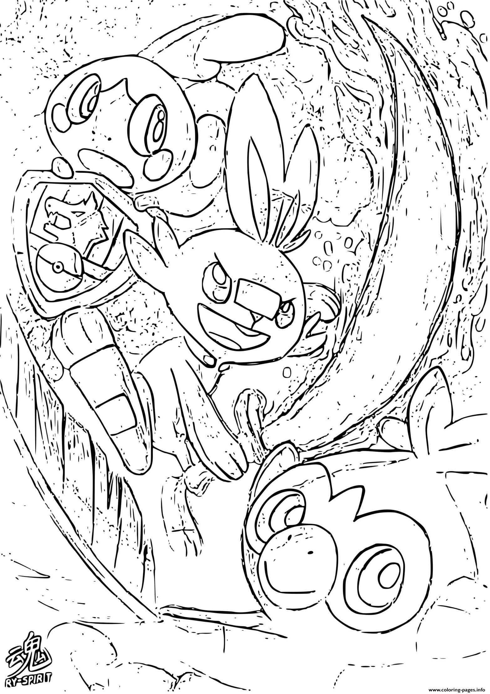 Pokemon sword and shield by ryspirit coloring page printable