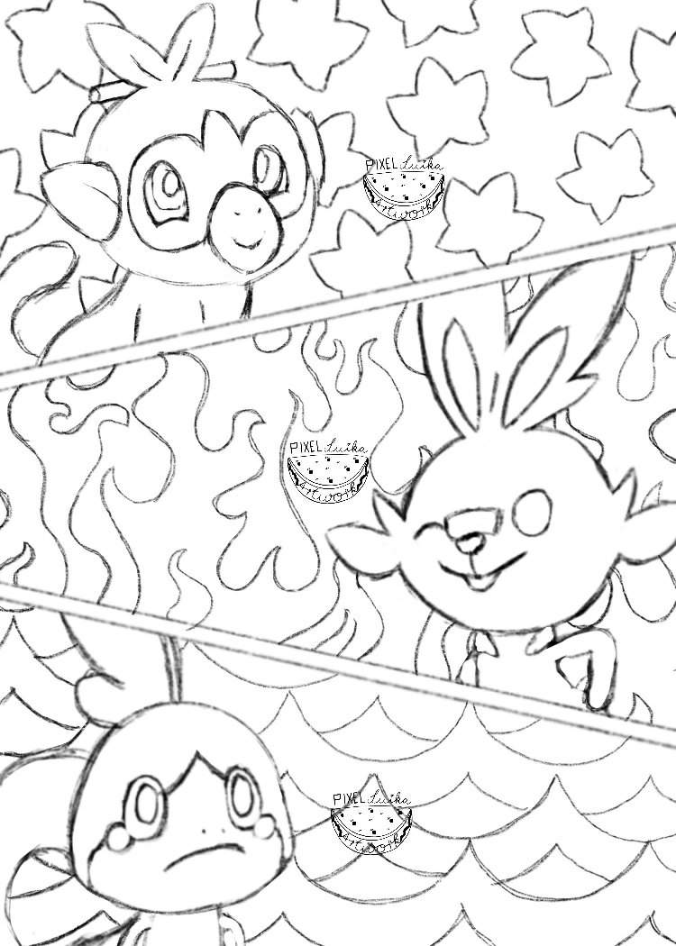 Sword shield starters sketch pokãmon amino