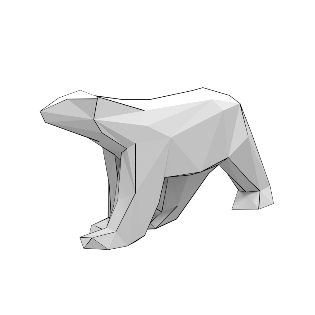 D papercraft model of white bear free printable papercraft templates