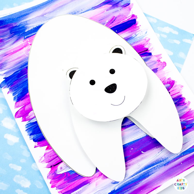 D polar bear winter craft