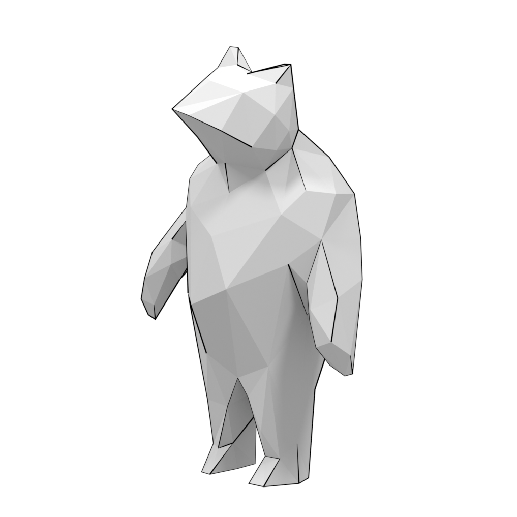 Anthropomorphic bear d papercraft model free printable papercraft templates