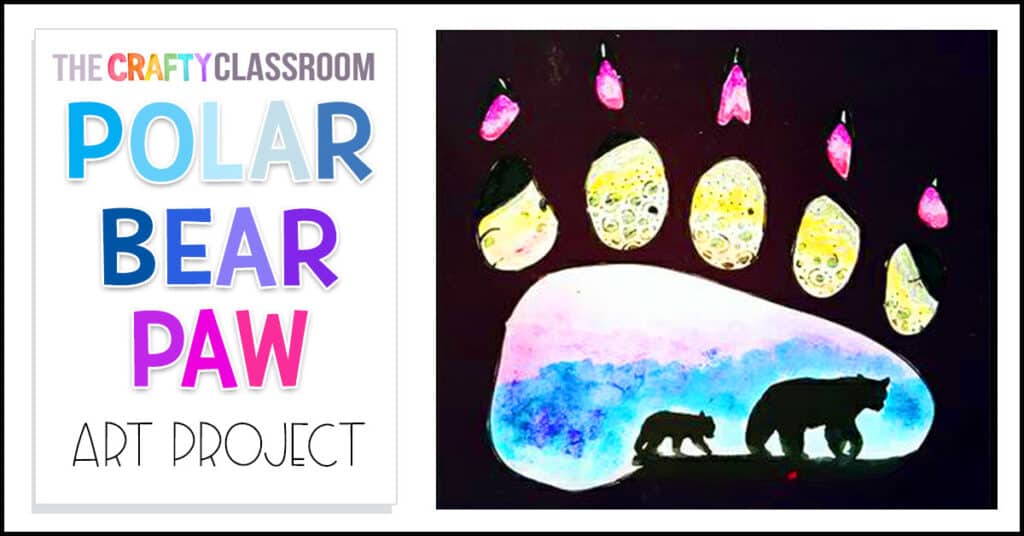 Polar bear paw print art project