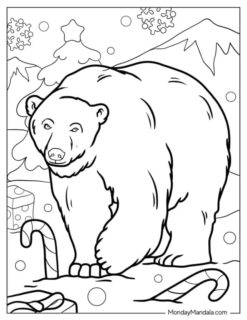 Polar bear coloring pages free pdf printables