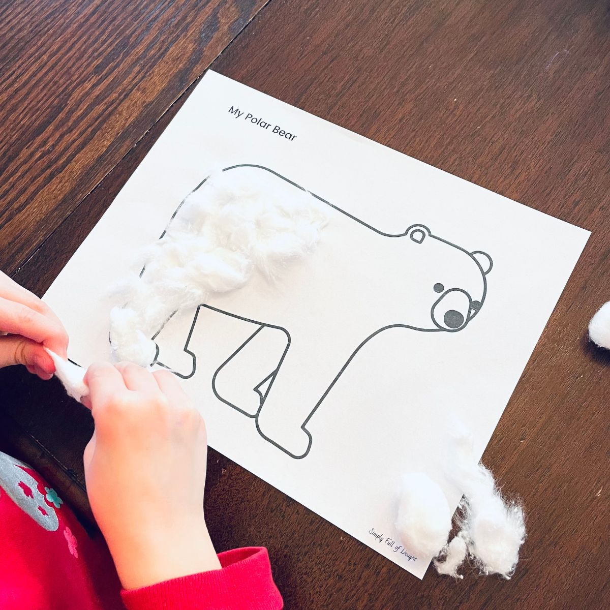 Free polar bear printable with craft ideas