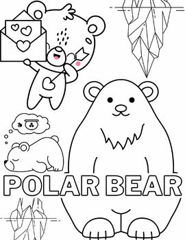 Polar bear coloring page printable