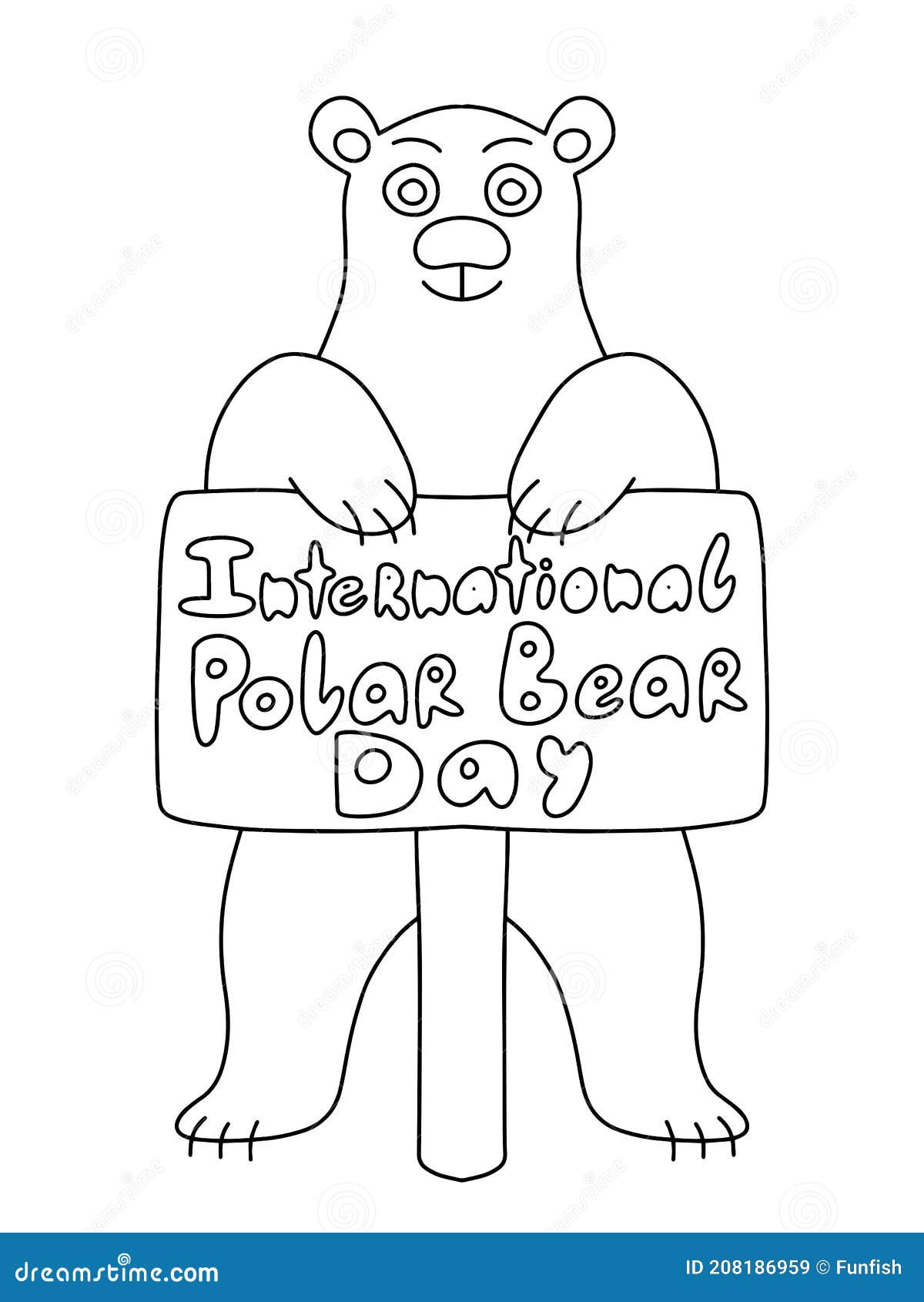International polar bear day coloring page for kids and adults stock vector illustration stock vector