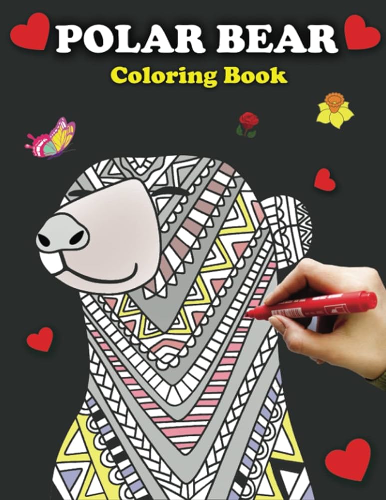Polar bear coloring book amazing mandala style polar bear coloring pages for all ages
