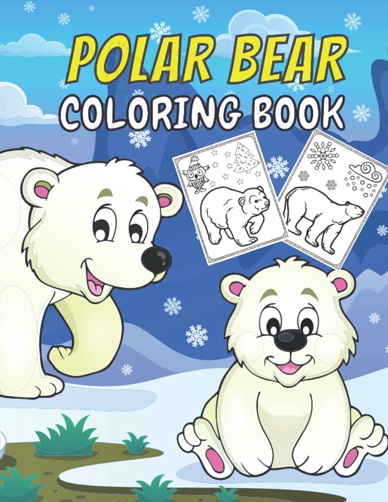 Polar bear coloring book a polar bear activity book big easy polar bear coloring book for kids toddlers with fun facts gorgeous unique polar bear coloring pages