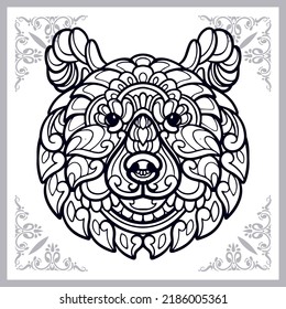 Grizzly bear zentangle arts isolated on stock vector royalty free