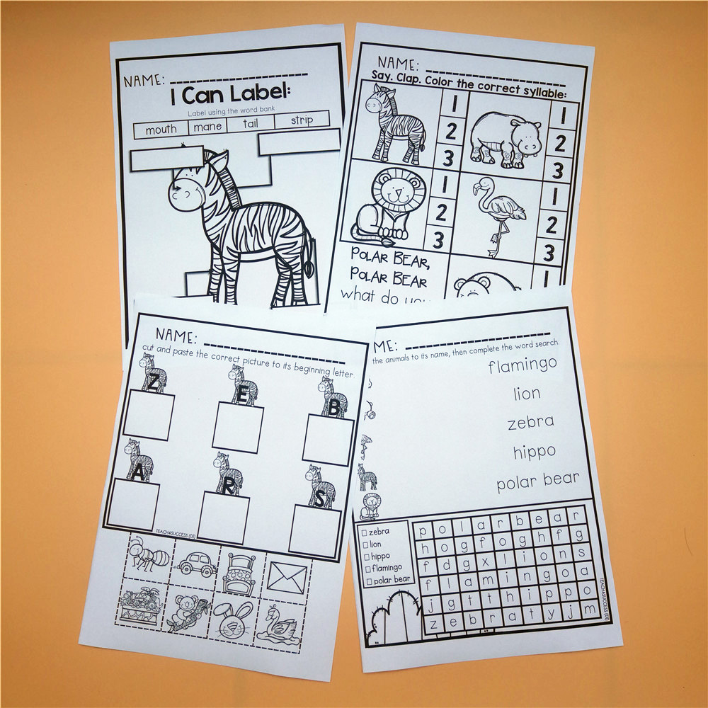 Polar bear what do you hear english workbook training book kids homework paper educational kids games for children